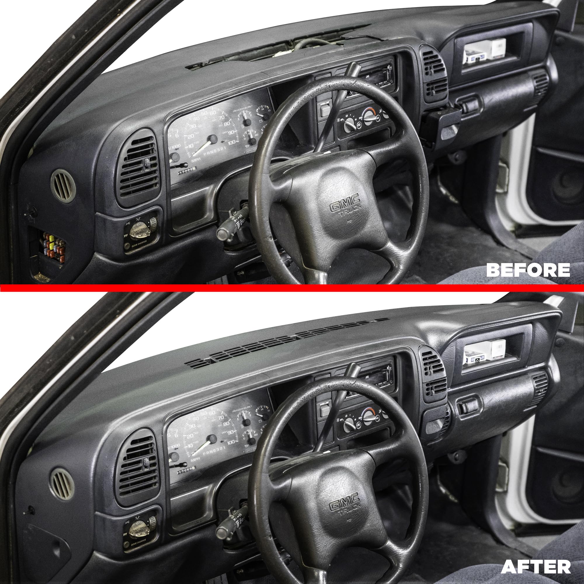 DashSkin Dash Cover Compatible with 1997-2000 Chevy & GMC C1500 K1500 Tahoe Suburban Yukon & 1997-2000 Escalade in Black - Hard Molded Plastic Dashboard Cap - Image 7