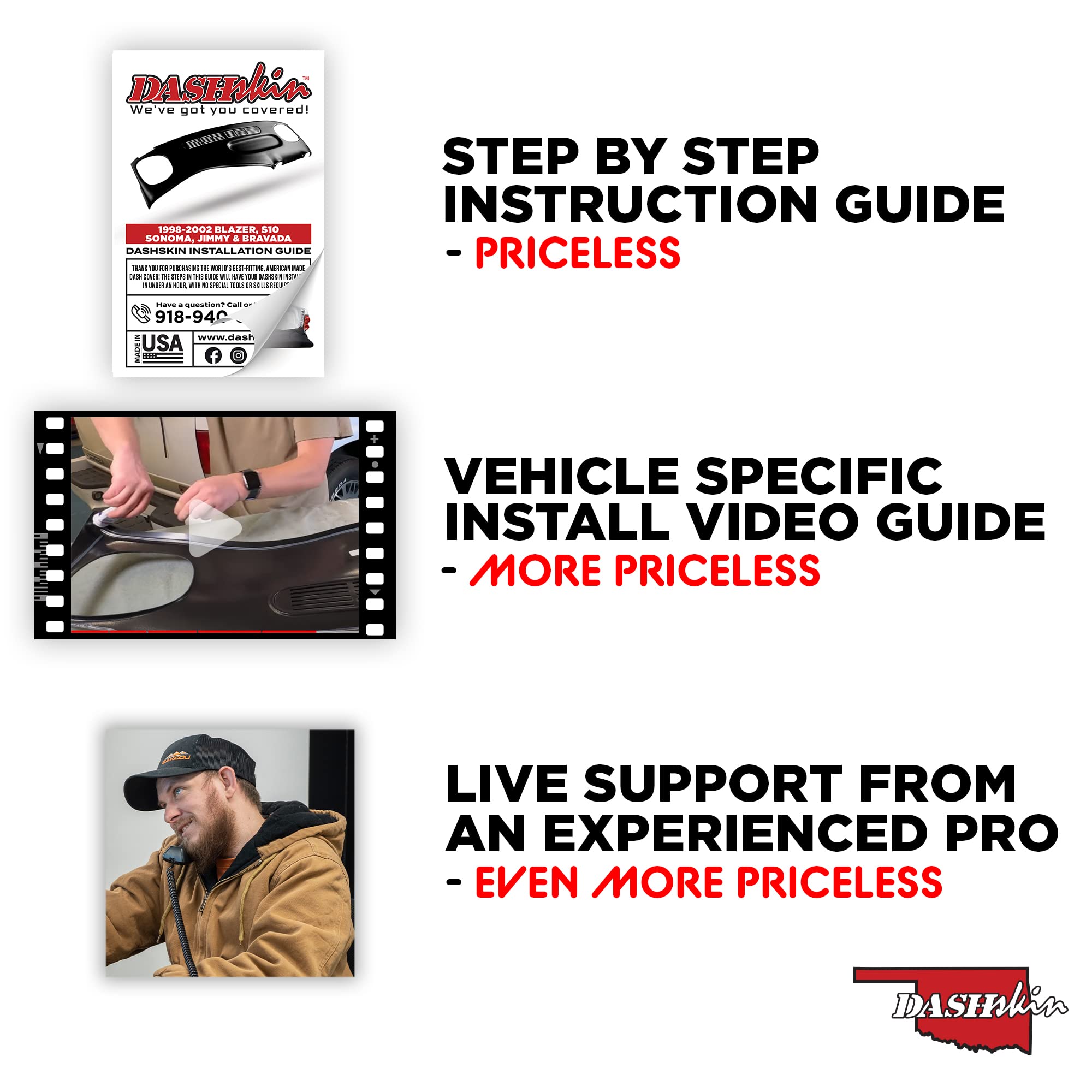 DashSkin Dash Cover Compatible with 1998-2004 Chevy Blazer S10 GMC Jimmy Sonoma Oldsmobile Bravada in Graphite - Hard Molded Plastic Dashboard Cap - Image 5