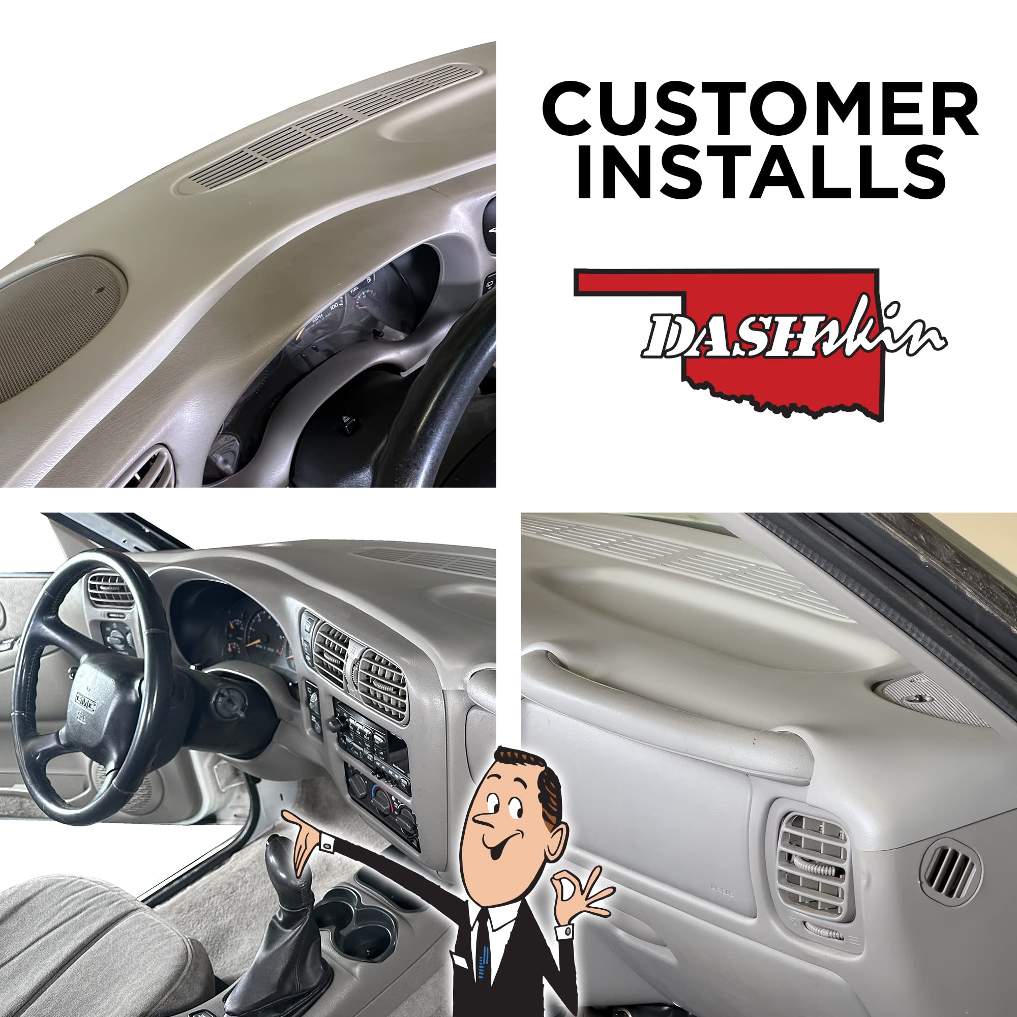 DashSkin Dash Cover Compatible with 1998-2004 Chevy Blazer S10 GMC Jimmy Sonoma Oldsmobile Bravada in Graphite - Hard Molded Plastic Dashboard Cap - Image 8