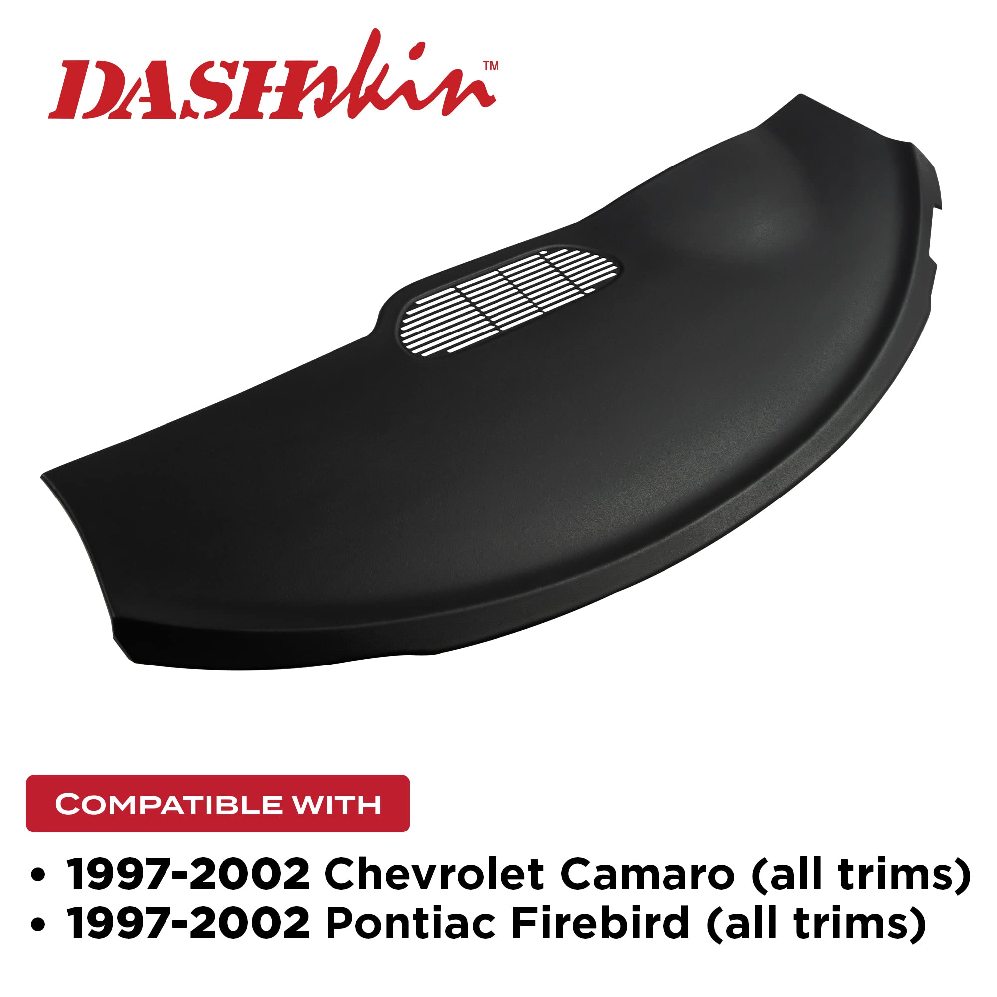 DashSkin Dash Cover Compatible with 2000-2002 Camaro & Firebird in Black - Hard Molded Plastic Dashboard Cap - Image 3