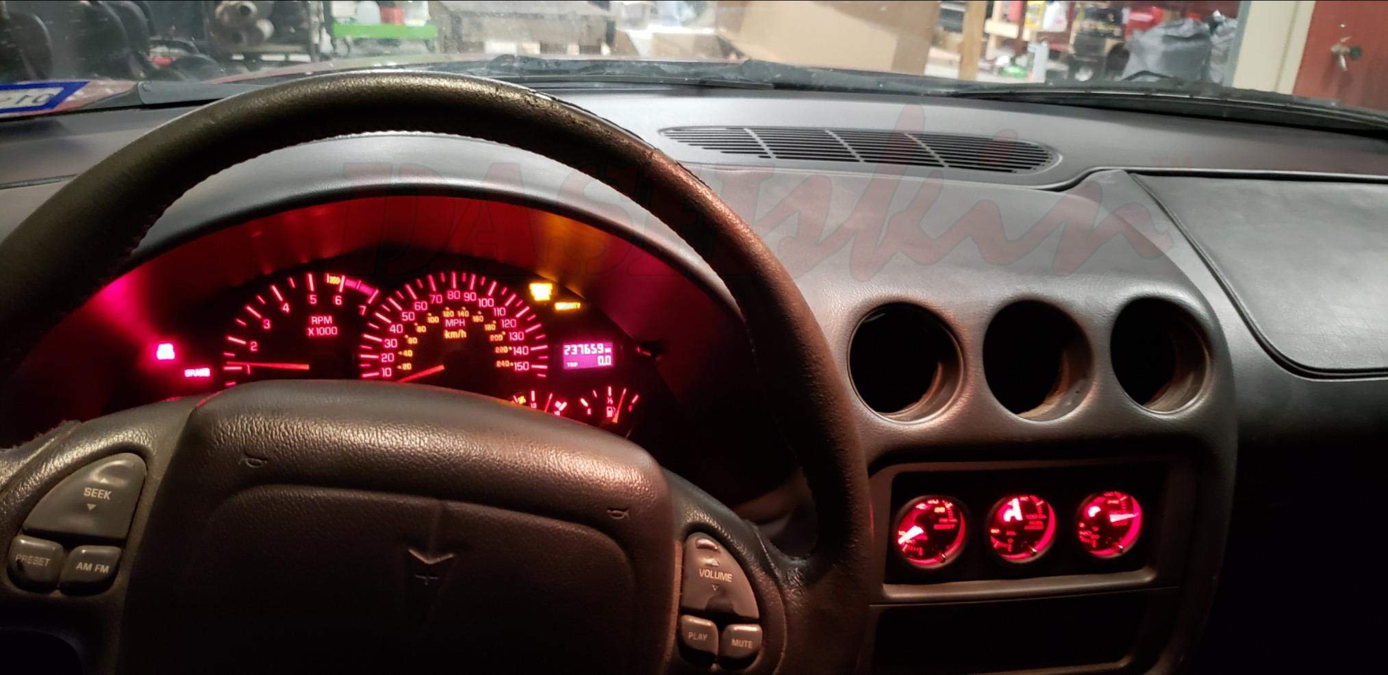 DashSkin Dash Cover Compatible with 2000-2002 Camaro & Firebird in Black - Hard Molded Plastic Dashboard Cap - Image 7