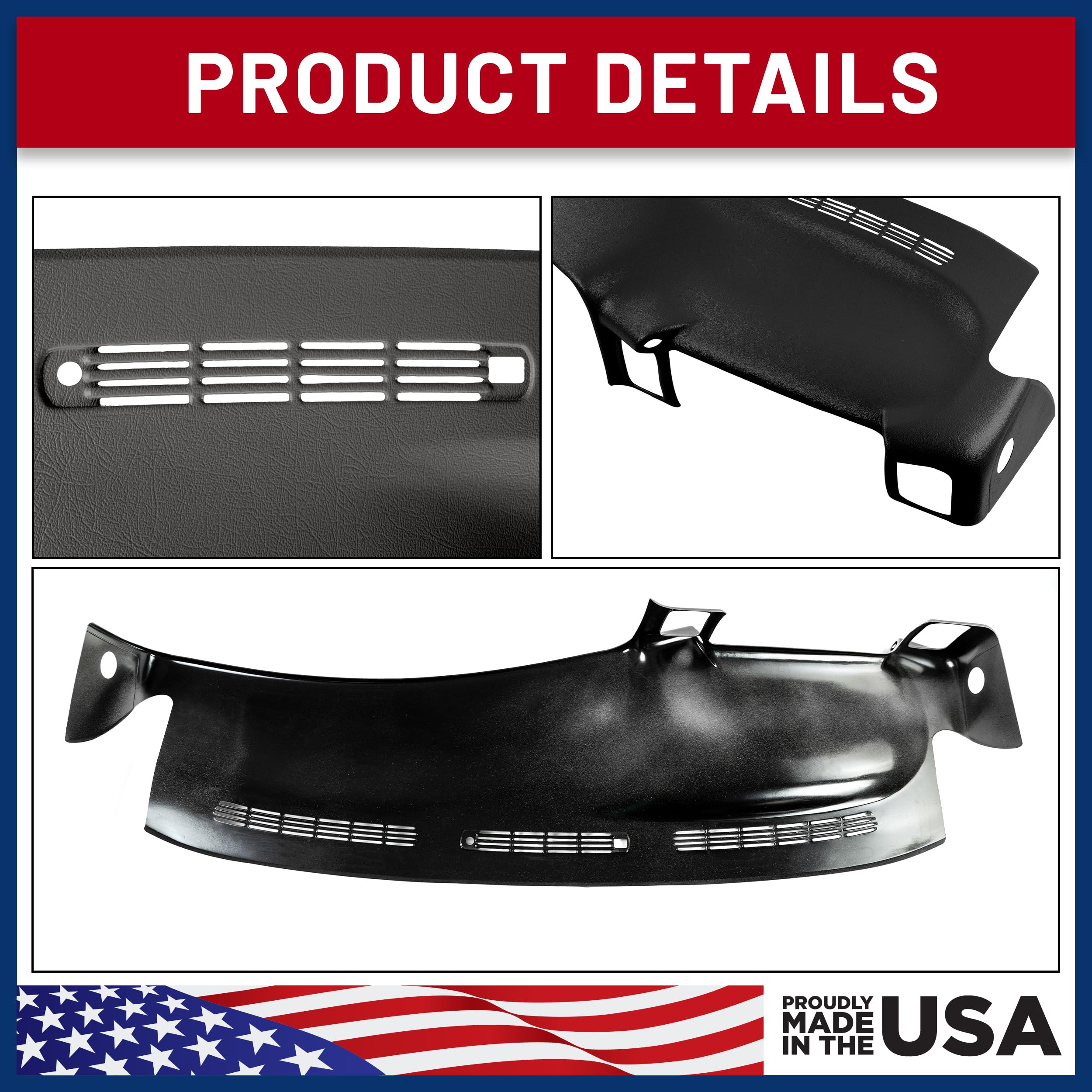 DashSkin Dash Cover Compatible with 2000-2006 Chevrolet Tahoe Suburban Yukon Avalanche & 99-06 Chevy Silverado GMC Sierra in Black - Hard Molded Plastic Dashboard Cap - Image 6