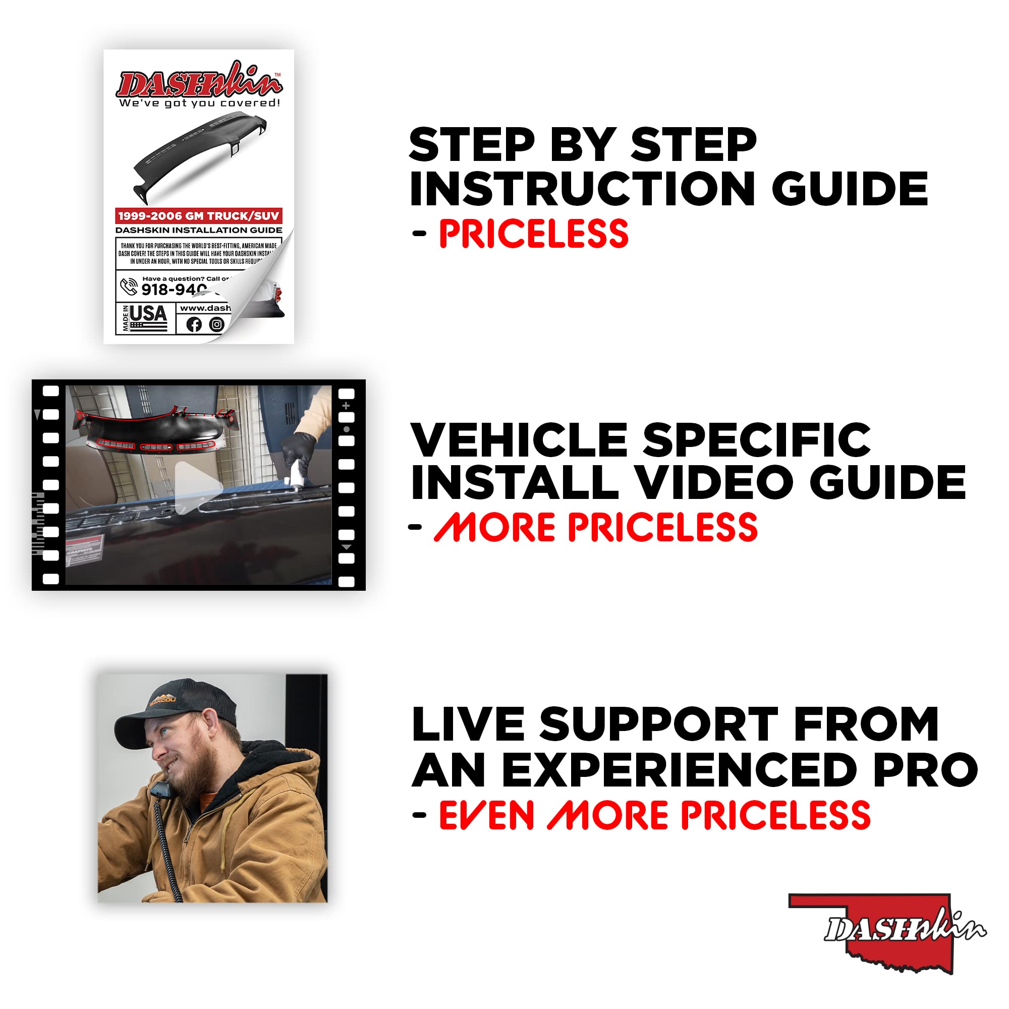 DashSkin Dash Cover Compatible with 2000-2006 Chevrolet Tahoe Suburban Yukon Avalanche & 99-06 Chevy Silverado GMC Sierra in Black - Hard Molded Plastic Dashboard Cap - Image 7