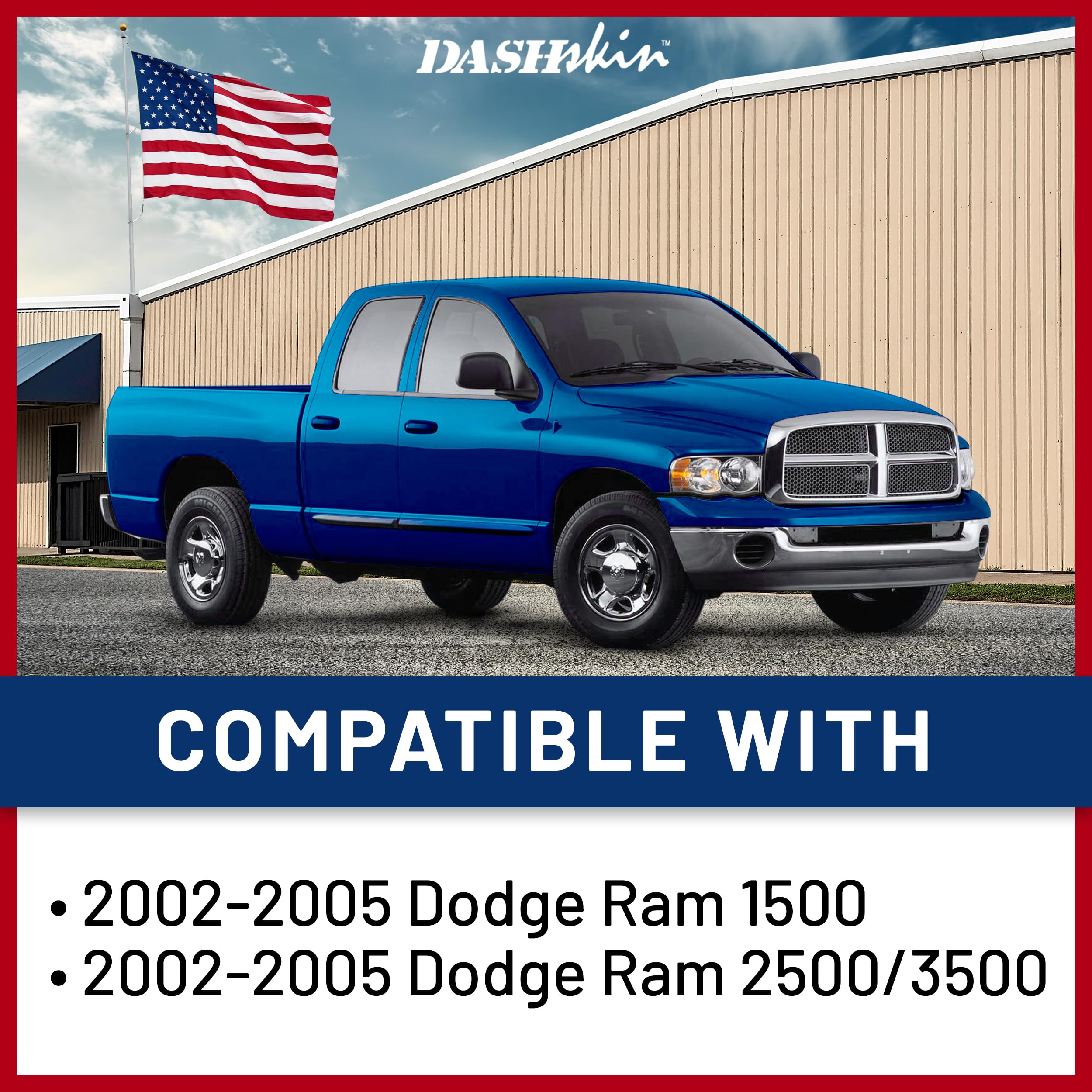 DashSkin Dash Cover Compatible with 2002-2005 Dodge Ram (2003-2005 Ram 2500 & 3500) in Dark Slate Grey - Hard Molded Plastic Dashboard Cap - Image 3