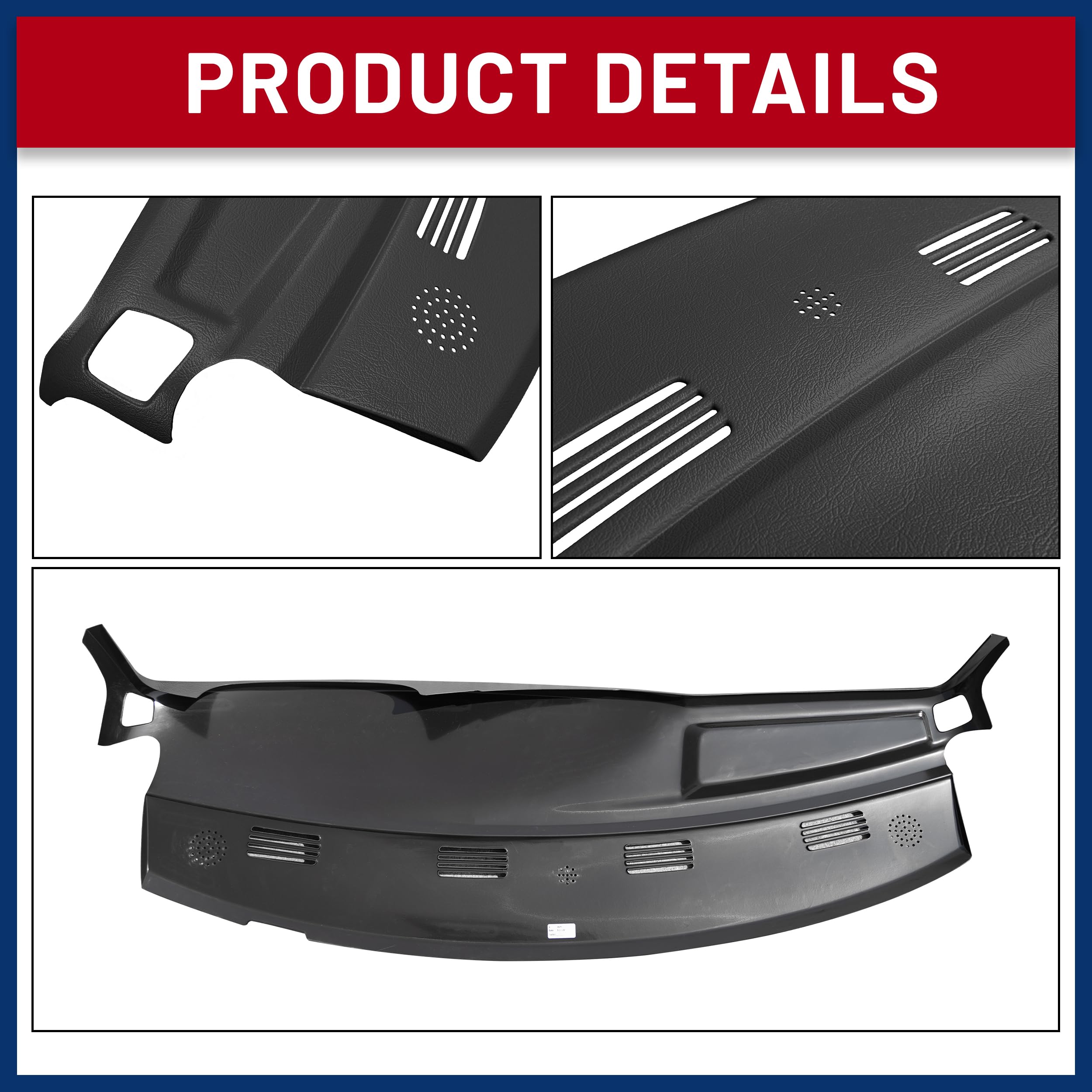 DashSkin Dash Cover Compatible with 2002-2005 Dodge Ram (2003-2005 Ram 2500 & 3500) in Dark Slate Grey - Hard Molded Plastic Dashboard Cap - Image 6