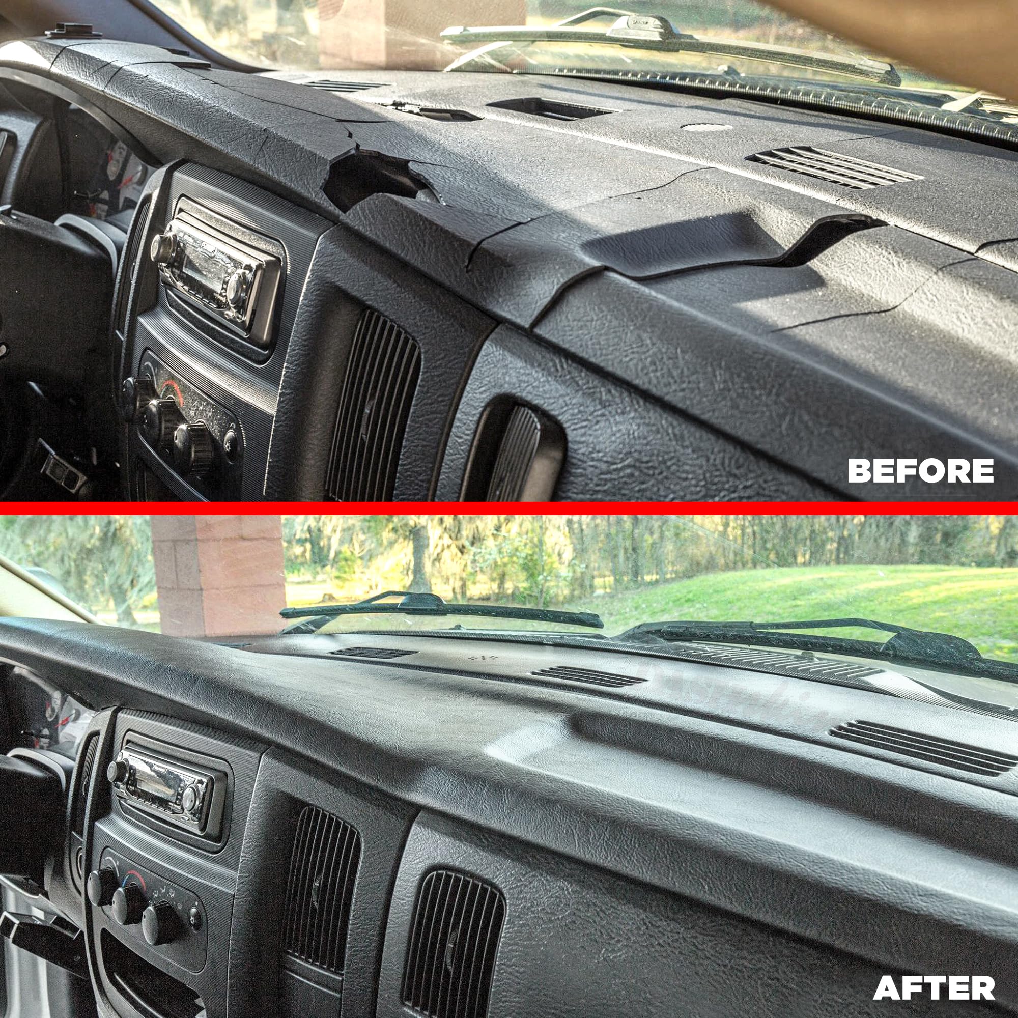 DashSkin Dash Cover Compatible with 2002-2005 Dodge Ram (2003-2005 Ram 2500 & 3500) in Dark Slate Grey - Hard Molded Plastic Dashboard Cap - Image 7