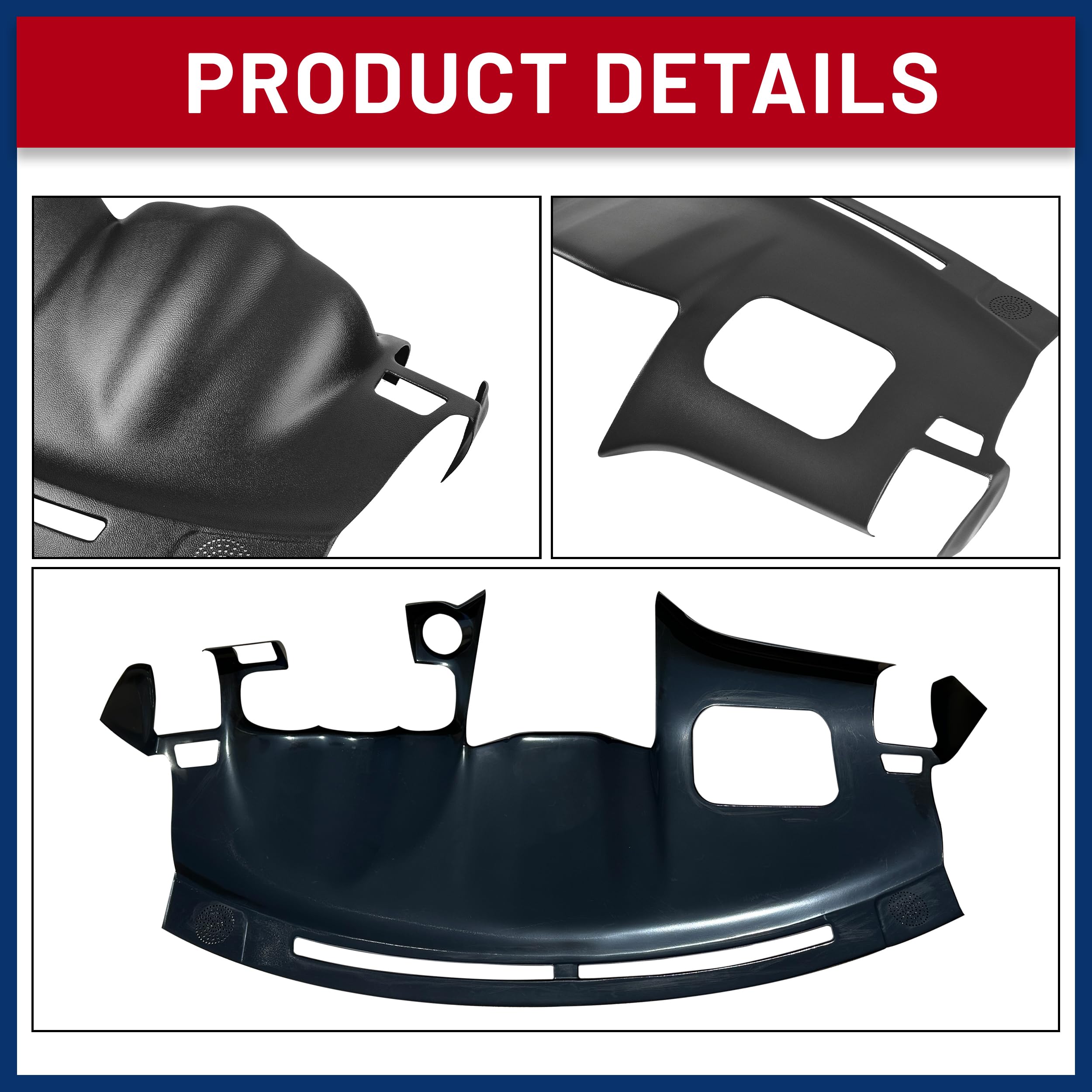 DashSkin Dash Cover Compatible with 2004-2009 Lexus RX 330 RX 350 RX 400h in Black Without Center Speaker Holes - Hard Molded Plastic Dashboard Cap - Image 5