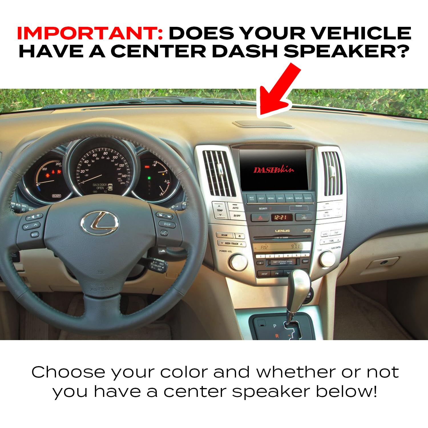 DashSkin Dash Cover Compatible with 2004-2009 Lexus RX 330 RX 350 RX 400h in Black Without Center Speaker Holes - Hard Molded Plastic Dashboard Cap - Image 7