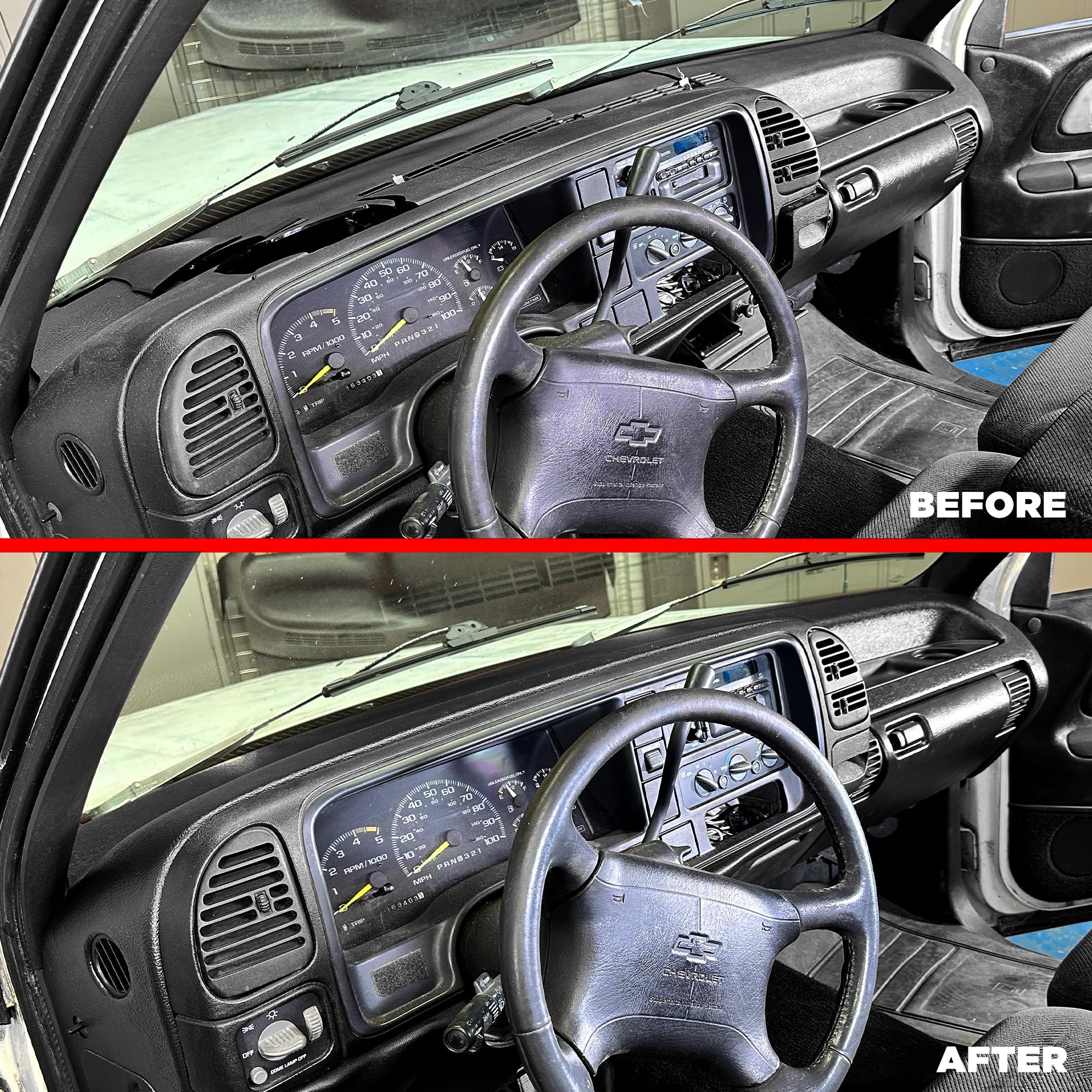 DashSkin Dash Cover Compatible with 95-96 GM SUVs and Pickups in Black - Hard Molded Plastic Dashboard Cap - Image 6